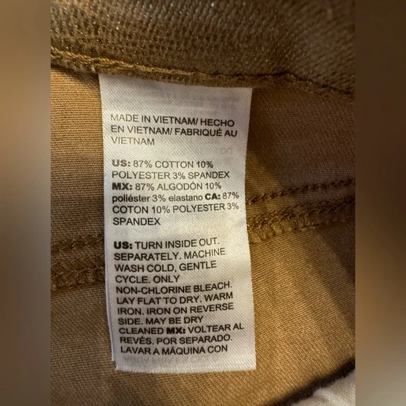 Chico's So Slimming Gold Metallic Alligator Ankle Jeans 3 16 - Picture 6 of 6